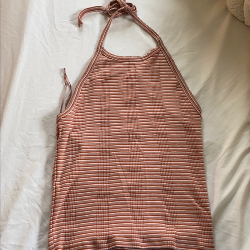 american eagle striped halter tank top
